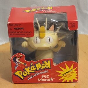 NWT Pokémon # 52 Meowth Electronic Chattering Voice New In Box Vintage 1998